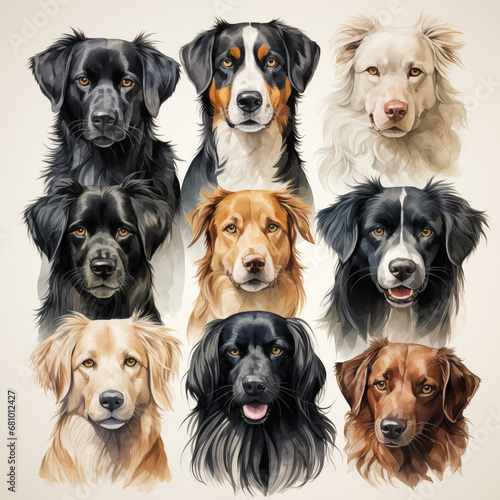 pattern with watercolor dogs © natalikp