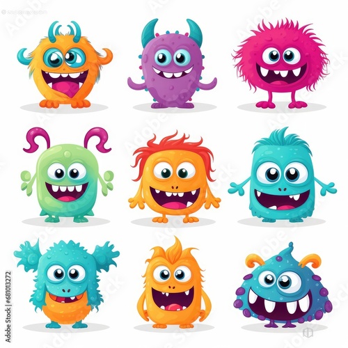 A Colorful Gang of Animated Creatures Expressing Various Emotions