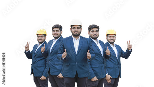 Collection portraits of Civil engineer man in black suit
