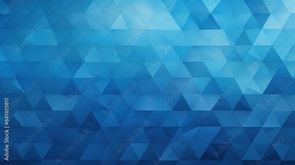 Fototapeta premium Blue abstract background with triangles and geometric shapes, poster, banner. Generative AI