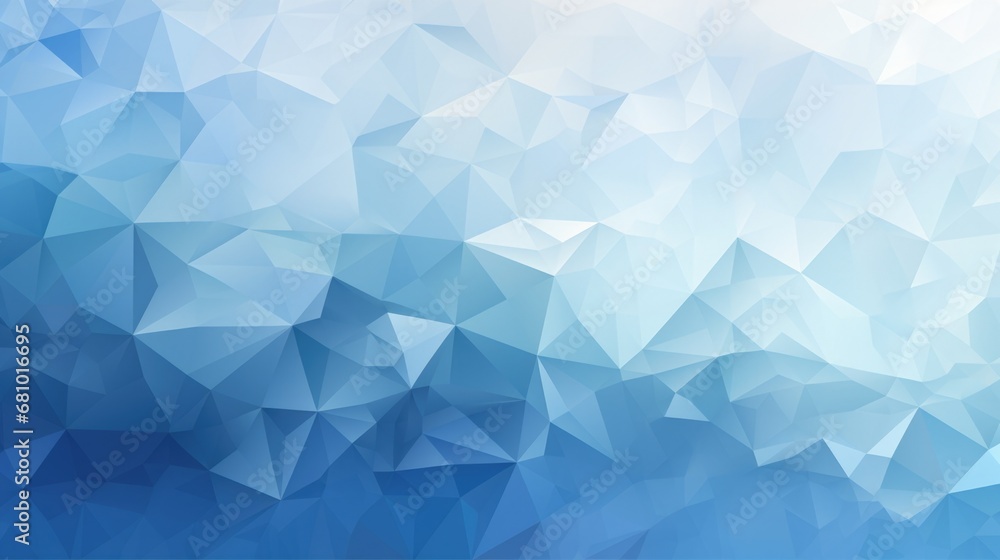 Blue abstract background with triangles and geometric shapes, poster, banner. Generative AI