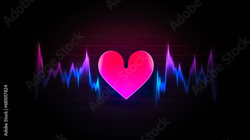 Heartbeat / heart beat pulse flat vector icon for medical apps and websites