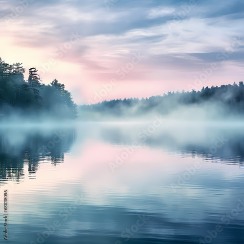 a soft gradient portraying reflections on a tranquil lake