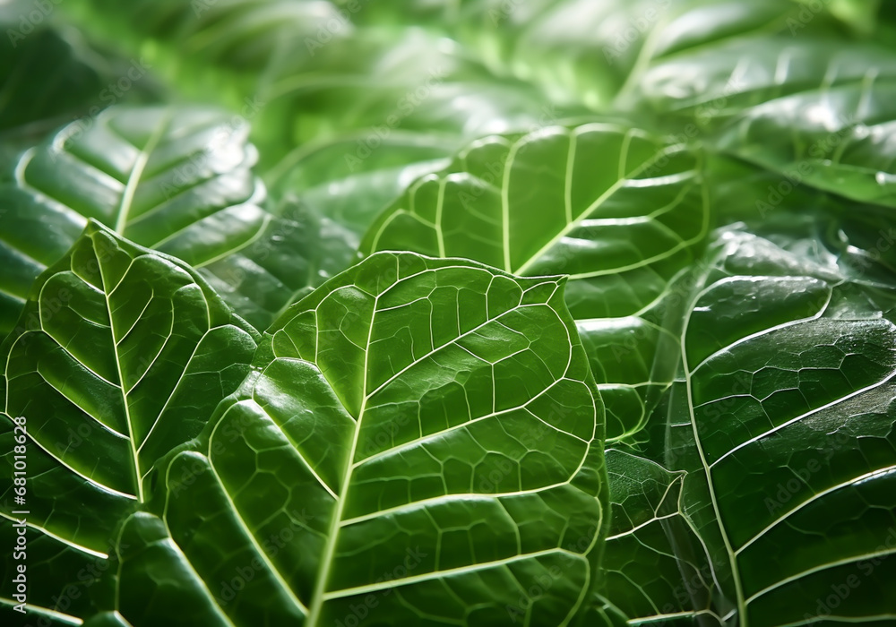 Detailed structure of a green leaf. AI generated Detailed structure of a green leaf. AI generated