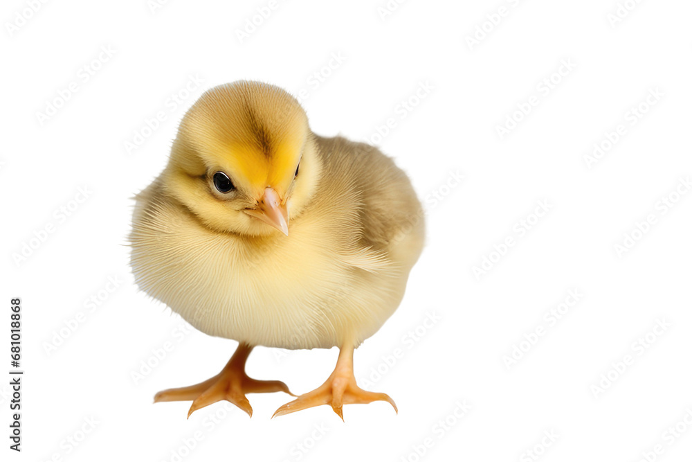 Fototapeta premium a high quality stock photograph of a single chick isolated on a white background