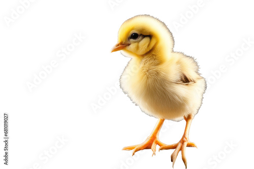 a high quality stock photograph of a single chick isolated on a white background
