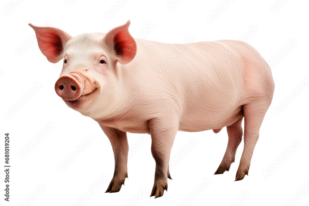 a high quality stock photograph of a single pig full body isolated on a white background a high quality stock photograph of a single pig full body isolated on a white background