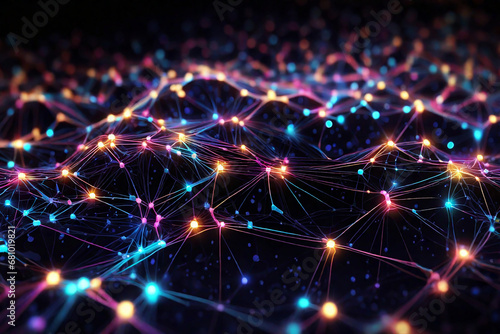 3d rendering of abstract technology background. Network connection structure. Big data visualization.