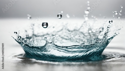 Water Splash on White Background  Photorealistic Stock Photo