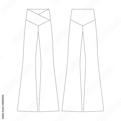 template high waisted crossover flare legging
