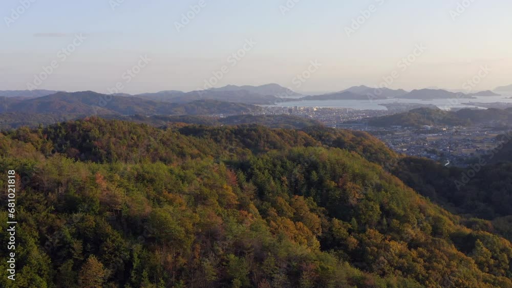 Aerial view from mountains of Japan in autumn season Aerial view from mountains of Japan in autumn season