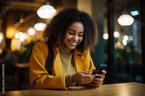 The Digital Connection: A Woman Engrossed in Her Phone's Glow