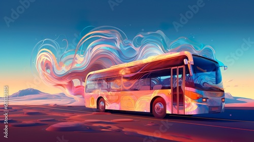 long bus transportation vehicle photo