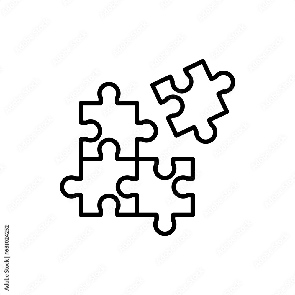 Puzzle icon in trendy flat style design. Vector graphic illustration. isolated on white background Puzzle icon in trendy flat style design. Vector graphic illustration. isolated on white background