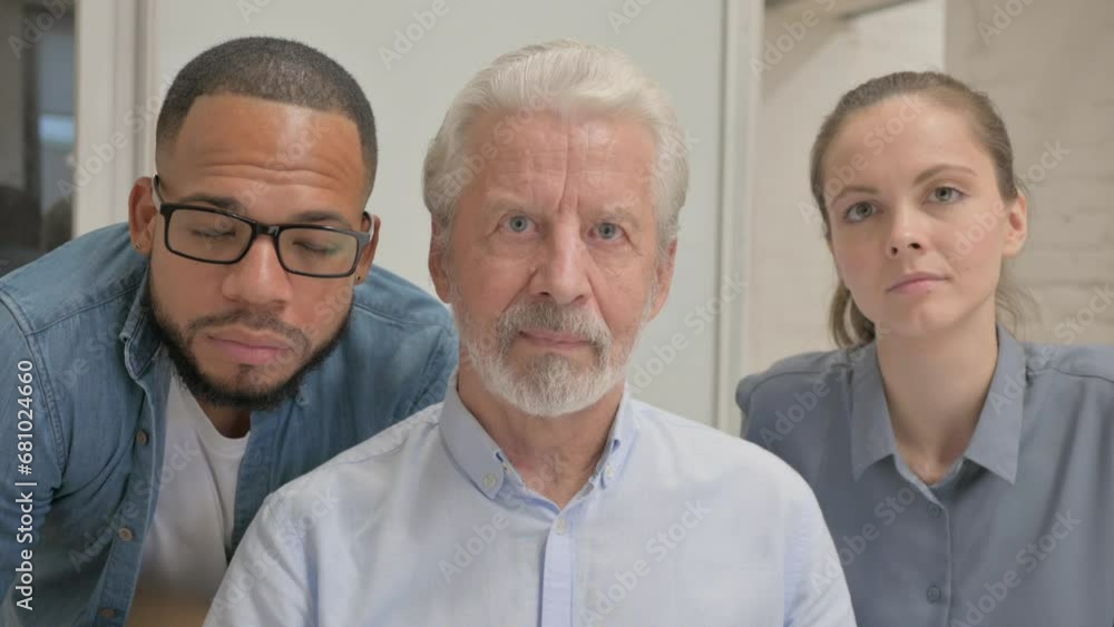 Portrait of Serious Mixed Race People in Office Portrait of Serious Mixed Race People in Office