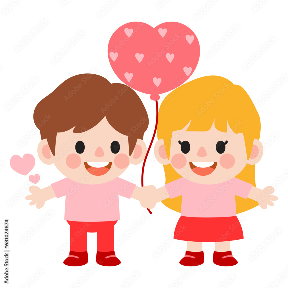 happy valentines day teen couple clipart. Romantic girl and boy giving heart gift happy valentines day teen couple clipart. Romantic girl and boy giving heart gift