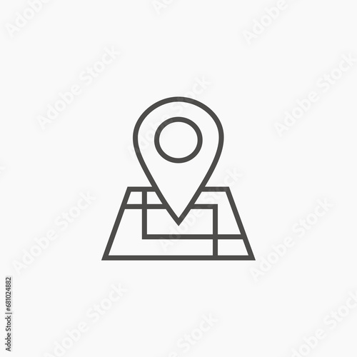 Gps icon vector. location, pin, pointer, map, marker, travel, pin, point icon vector symbol 