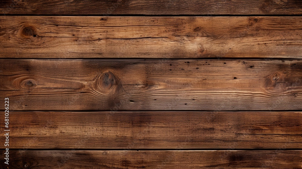 Fototapeta premium Dark brown wooden plank background, wallpaper. Old grunge dark textured wooden background, The surface of the old brown wood texture
