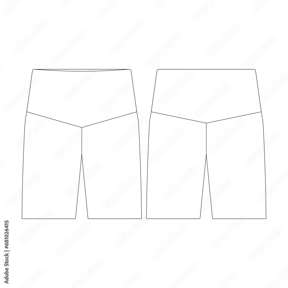 template bike short vector illustration flat design outline clothing collection template bike short vector illustration flat design outline clothing collection