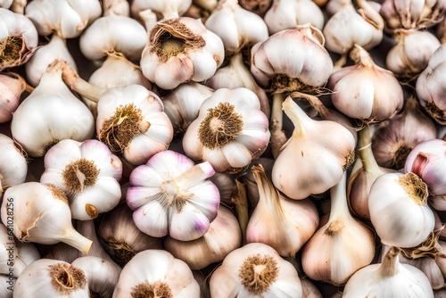 close up of garlic on market stall
