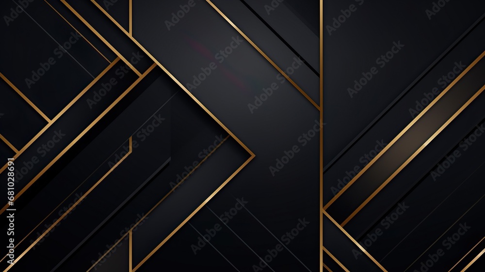 Black luxury background with golden line elements and light ray effect decoration and bokeh. Black luxury background with golden line elements and light ray effect decoration and bokeh.