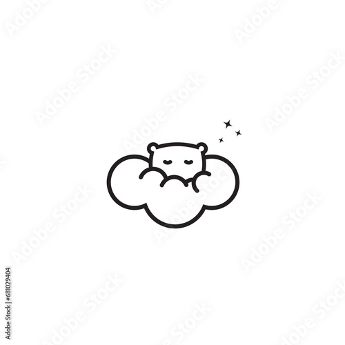 Cloud and pillow vector images