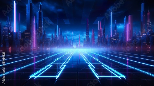 abstract flight retro hyperspace loophole futuristic glowing backgrounds photo