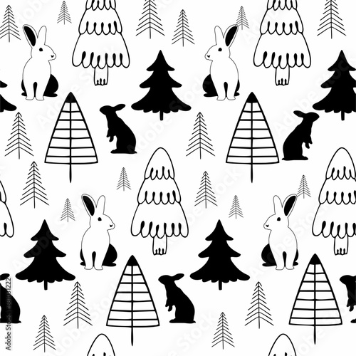 Cute animals winter pattern