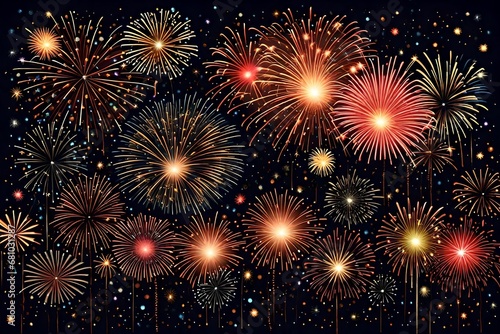 fireworks on the night sky