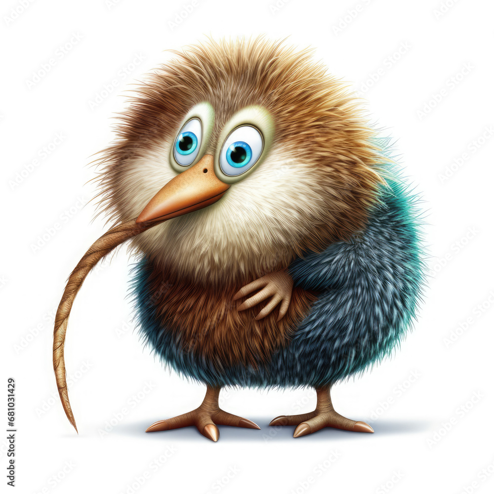 3D Illustration of kiwi fruit character that is drawn in cartoon style, AI Generated 3D Illustration of kiwi fruit character that is drawn in cartoon style, AI Generated