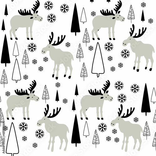 Cute animals winter pattern