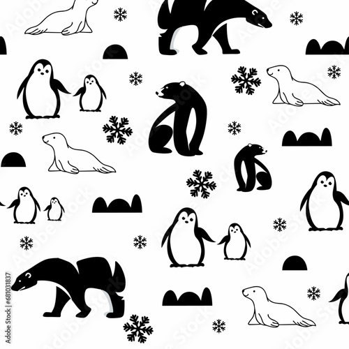 Cute animals winter pattern