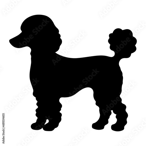poodle Dog Vector Silhouette, Generative AI.