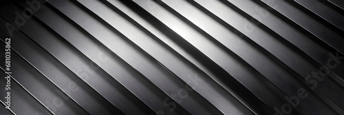 Abstract silver shining and gray diagonal stripes background. 3d metal stripes with light effect banner.