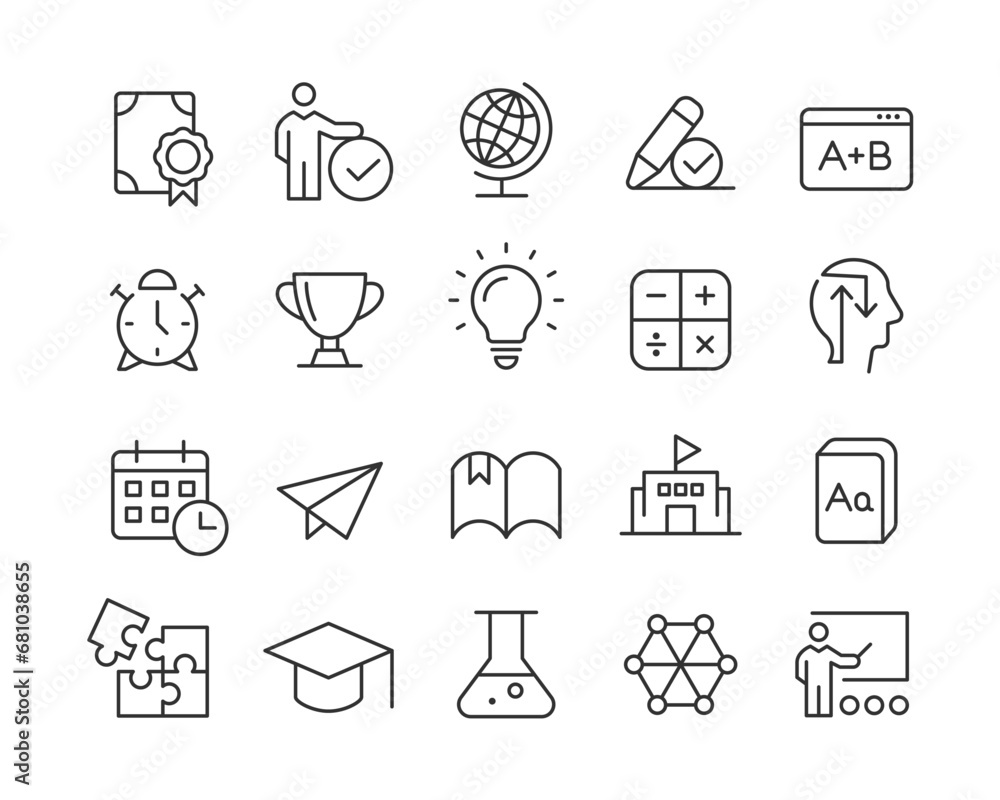 Education - Line Icons - Vector Icons Set Education - Line Icons - Vector Icons Set