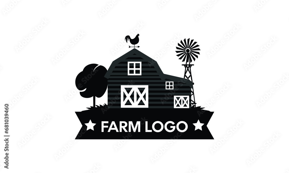minimal vector logo for Farms illustration