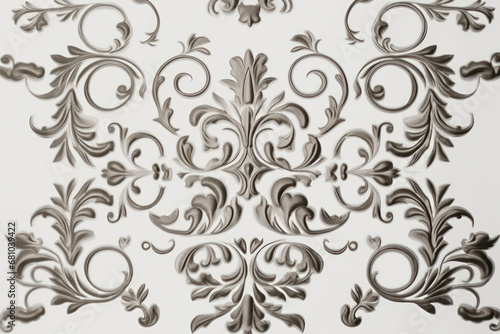 A Touch of Old World Charm  European-Style Iron Pattern Against a White Background