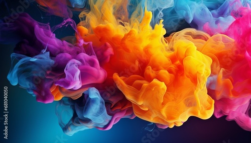 A Vibrant Dance of Colored Smokes in the Air photo