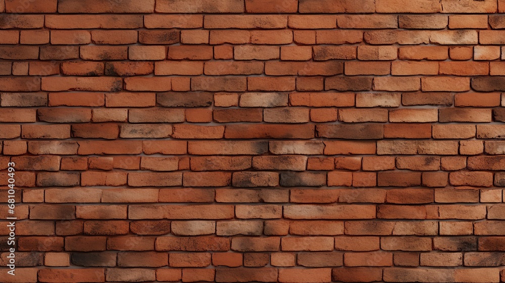 Obraz premium Red brick background texture seamless pattern. Seamless brick masonry. Red brick wall seamless illustration background.