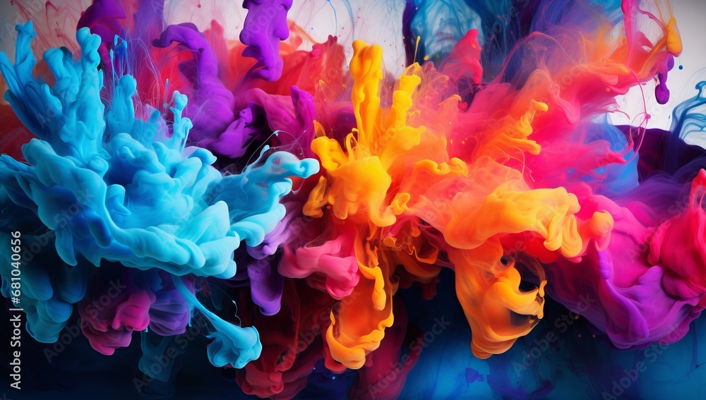 A Colorful Dance of Inks in Ethereal Water