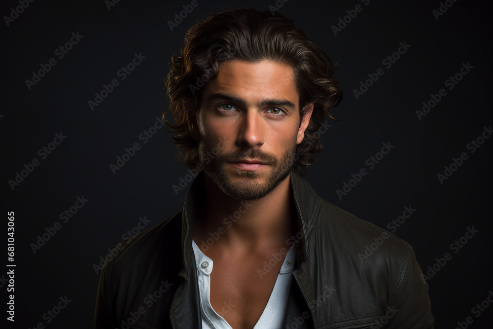 Photography of a nice groomed man created with generative ai isolated on dark grey background Photography of a nice groomed man created with generative ai isolated on dark grey background