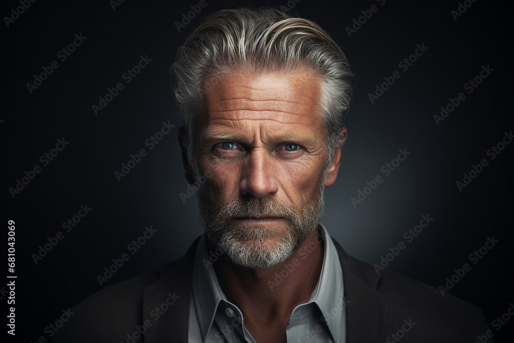 Image of a handsome successful man created with generative ai technology isolated on dark grey background Image of a handsome successful man created with generative ai technology isolated on dark grey background