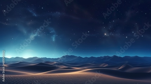 landscape on planet Mars, scenic desert scene on the red planet (3d space illustration) photo