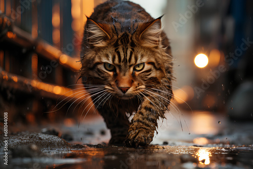 Cat wet from the rain © Arif