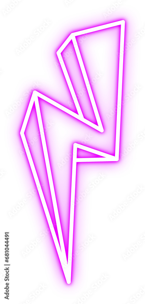 Neon Lightning Illustration Design Isolated Background Neon Lightning Illustration Design Isolated Background