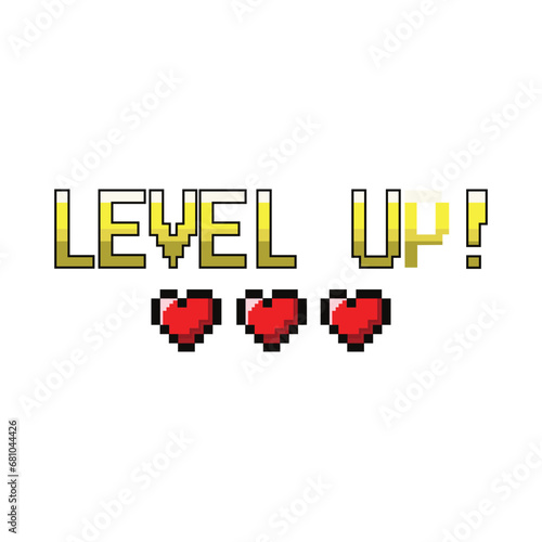 level up text pixi art illustration photo