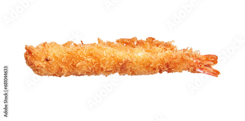 Photos Delicious single tempura prawn over isolated white background