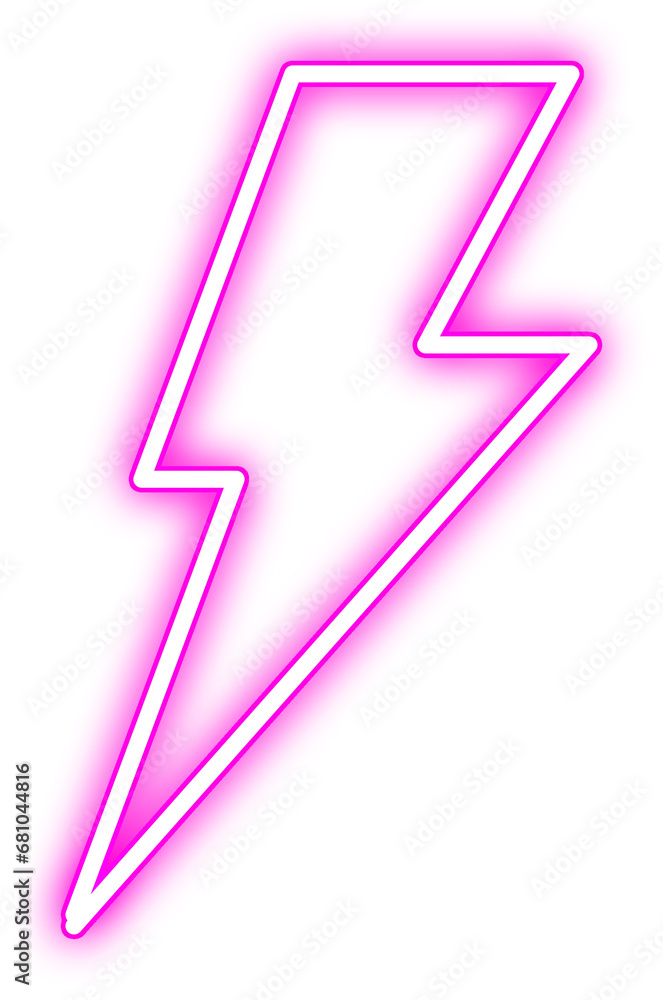 Neon Lightning Illustration Design Isolated Background Neon Lightning Illustration Design Isolated Background