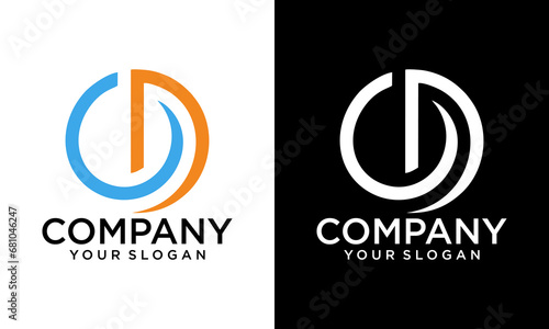 OD LOGO MONOGRAM CIRCLE TECHNOLOGY SIMPLE EDITABLE