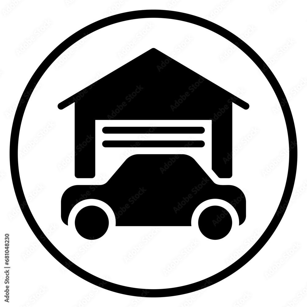 garage glyph icon garage glyph icon